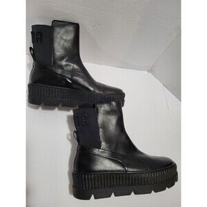 Puma x Fenty By Rihanna Black Chelsea Womens US 9.5 Ankle Platform Boots Goth